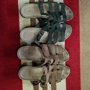 White Mountain, leather and cork gladiator sandals